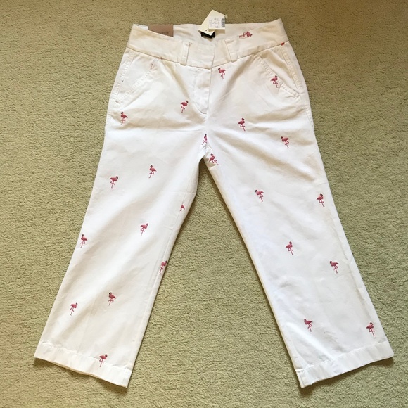 J. Crew Pants - NWT J.Crew Flamingo Cropped Pants Size 6R